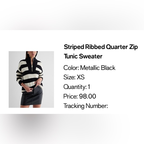 Striped ribbed quarter zip up tunic - Picture 7 of 7